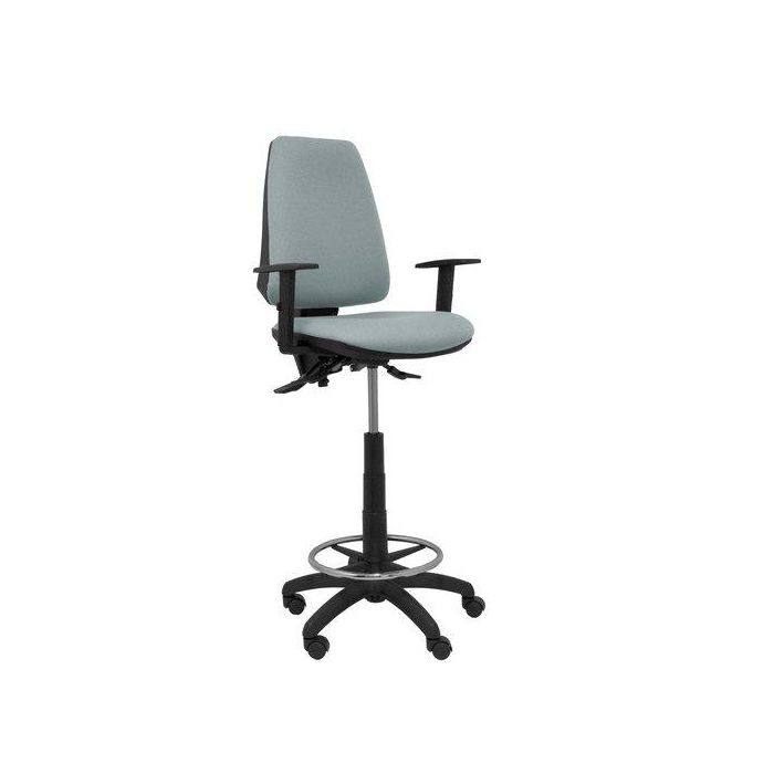 Taburete Piqueras Y Crespo Elche S Brazos Regulables Ergonomico Mecanismo Asincro Regulable En Altura Aro Reposapies Cromado Ruedas Nailon Asiento Y Respaldo Tapizados Bali Gris