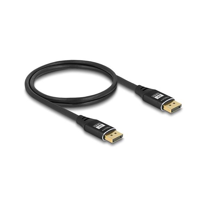 DeLOCK Cable DisplayPort 1.4 (8K @60Hz, 7680x4320, 32.4 Gbit/s, 2m) Macho-Macho, Doble Blindaje, Negro, Plug and Play 1 DeLOCK Cable DisplayPort 1.4 (8K @60Hz, 7680x4320, 32.4 Gbit/s, 2m) Macho-Macho, Doble Blindaje, Negro, Plug and Play 1