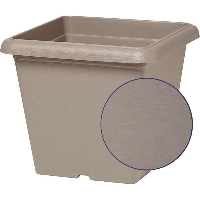 Maceta Cuadrada - GARDEN ID - Teramo Taupe - 40 x 35 cm - Resistente a los arañazos - Efecto Piedra - Con Agujeros 1 Maceta Cuadrada - GARDEN ID - Teramo Taupe - 40 x 35 cm - Resistente a los arañazos - Efecto Piedra - Con Agujeros 1