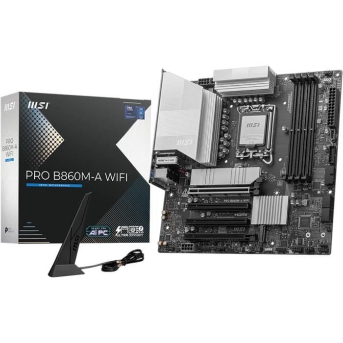MSI PRO B860M-A WiFi Placa Base Intel B860 LGA 1851, Micro ATX, DDR5, Wi-Fi 7, Bluetooth 5.4, 911-7E42-002 0 MSI PRO B860M-A WiFi Placa Base Intel B860 LGA 1851, Micro ATX, DDR5, Wi-Fi 7, Bluetooth 5.4, 911-7E42-002 0