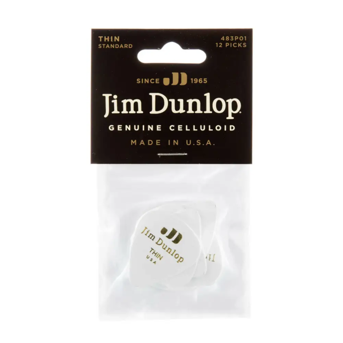 Dunlop Pack 72 Púas Genuine Celluloid Classic Blanca - Thin 3