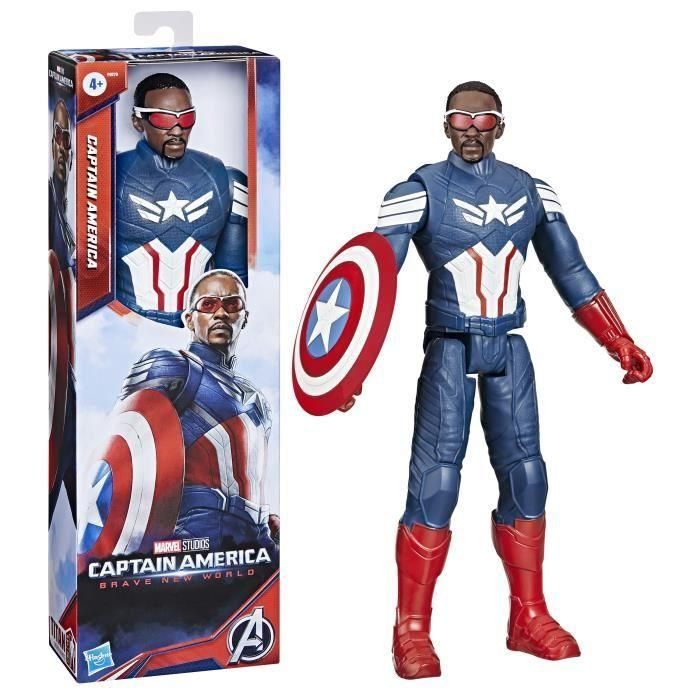 Figura del Capitán América de Marvel Studios: Un mundo feliz, la serie Titan Hero