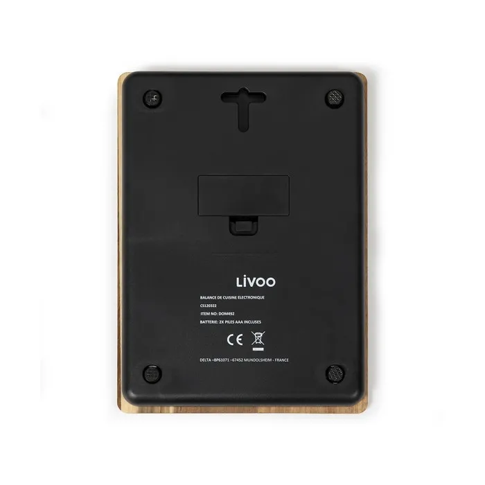 Livoo DOM492 Báscula de Cocina Electrónica de Madera de Acacia 2