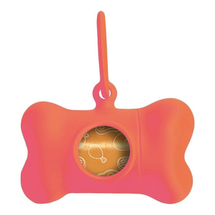 United Pets Bon Ton Neon Dispensador de Bolsas para Heces de Perro Rosa, con 10 Bolsas Reciclables y Biodegradables, 8x4.2x5 cm