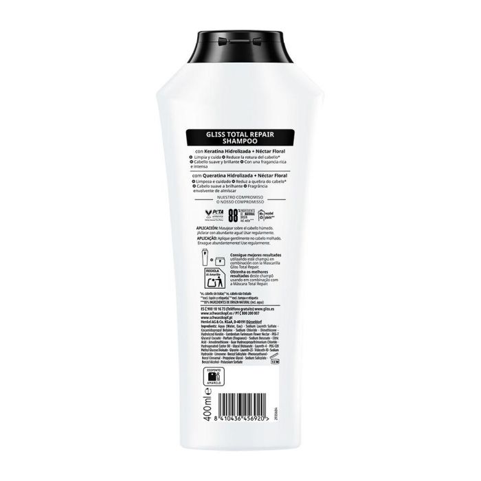 Gliss total repair champú 400 ml 1