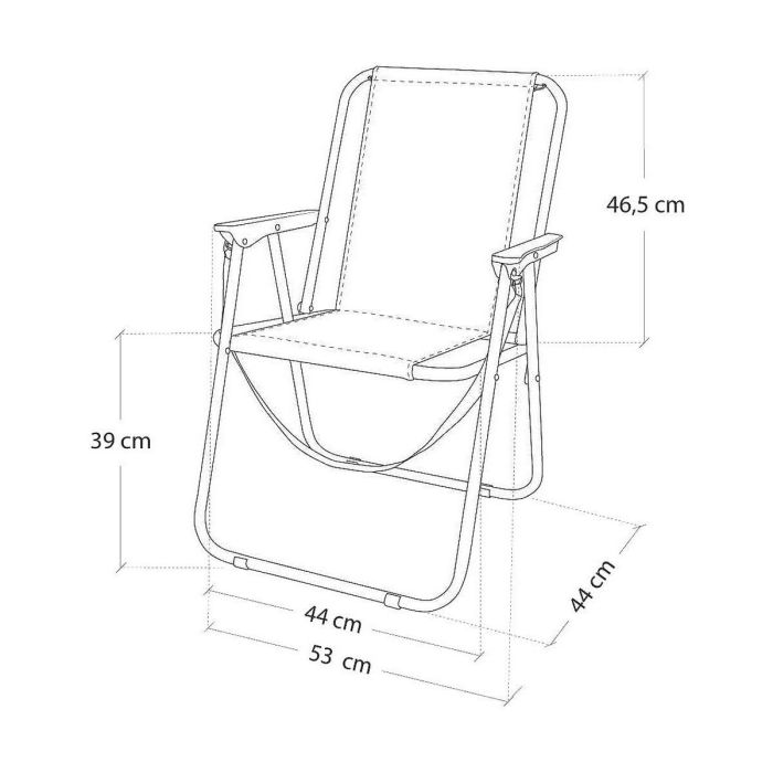 Silla playa aluminio plegable fija mediterran 53x44x76 cm