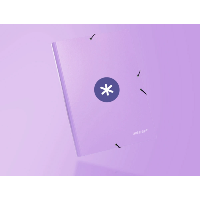 Antartik Carpeta Antartik Tres Solapas Gomas Cartón Forrado A4 Color Lavanda 9