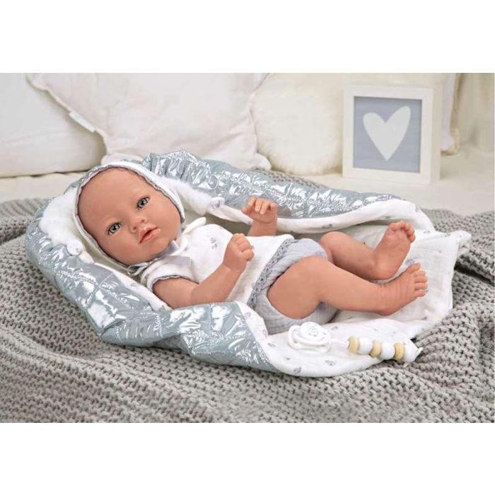 Muñeca reborn arias 38 cm borja gris c/manta (cuerpo vinyl, sexo niño) 16 Muñeca reborn arias 38 cm borja gris c/manta (cuerpo vinyl, sexo niño) 16