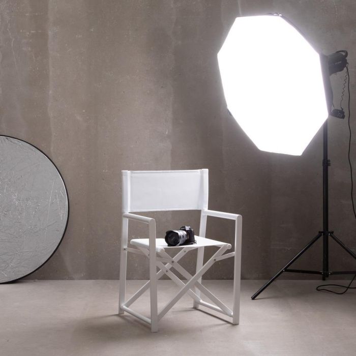 Silla Director Blanco Aluminio-Textileno 56 X 53 X 84 cm