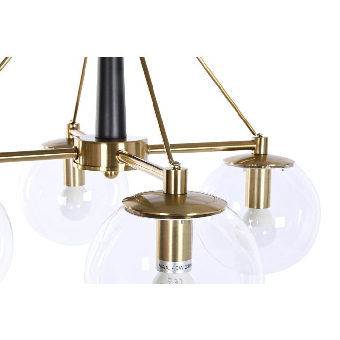 DKD Home Decor Lámpara Techo Moderno Dorado Blanco Metal Cristal 64 x 64 x 64 cm 1