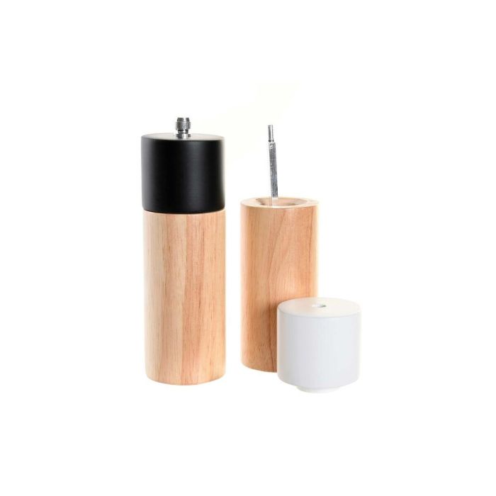 DKD Home Decor Pimentero Estilo Loft Negro y Blanco, Madera Rubberwood, Acero Inoxidable y Cerámica - Juego de 2 Unidades (5x16x5 cm) 2 DKD Home Decor Pimentero Estilo Loft Negro y Blanco, Madera Rubberwood, Acero Inoxidable y Cerámica - Juego de 2 Unidades (5x16x5 cm) 2