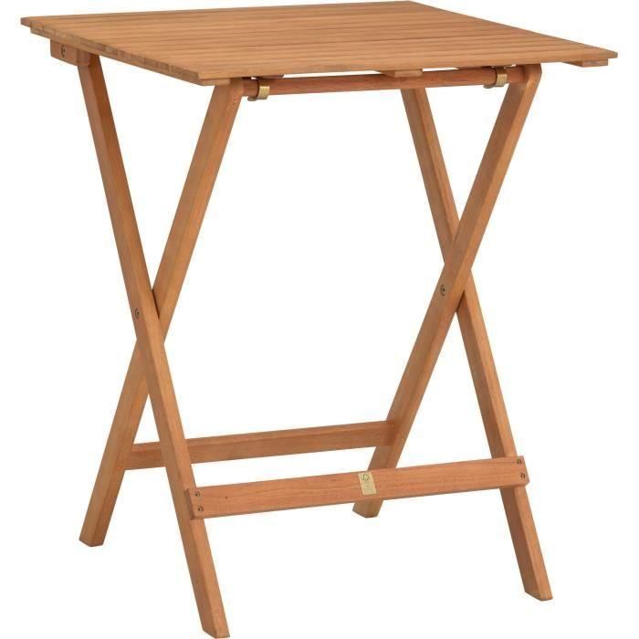 Set de madera de acacia FSC: compuesto por una mesa cuadrada y 2 sillas plegables 4 Set de madera de acacia FSC: compuesto por una mesa cuadrada y 2 sillas plegables 4