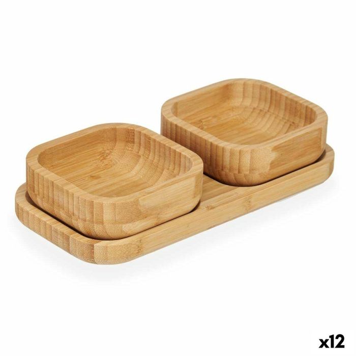 Set de Aperitivo Kinvara CN-KT225030 Marrón Bambú 23 x 4,5 x 11 cm (12 Unidades)