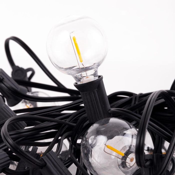 Cadena Luces Solares LED G40 25 Bombillas 2700K 9.5M [HO-CAD-25-SOL-WW]