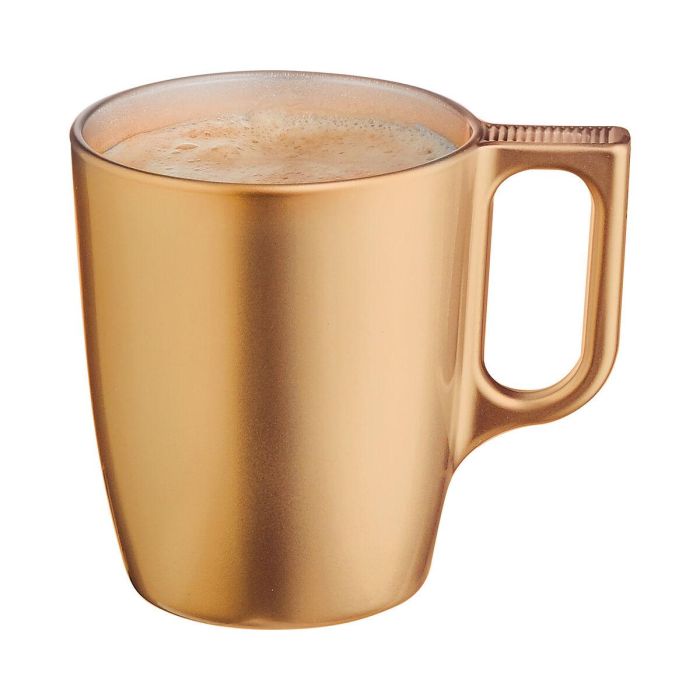 Taza Mug Luminarc Flashy Dorado Vidrio 250 ml (6 Unidades) 1