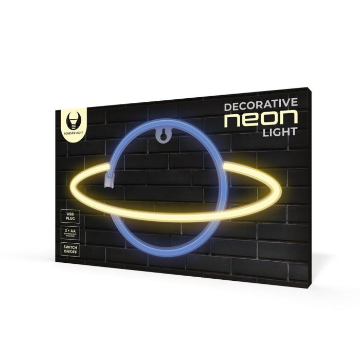 Lampara Forever Neon Led Saturn Yellow Lampara Forever Neon Led Saturn Yellow