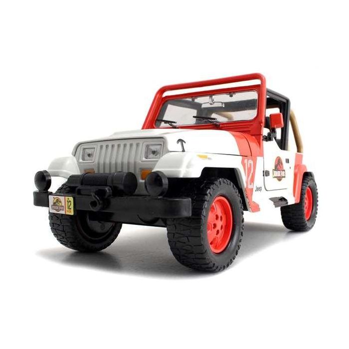 Jada Jurassic Park Jeep Wrangler Escala 1:24 Coche Metal Rueda Libre Apertura Puertas Capo Neumaticos Goma 253253005 4