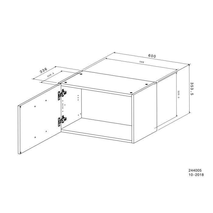 Muebles cortos altos de Oslo 1 puerta - blanca - l 60 x D 36 x h 35 cm 2 Muebles cortos altos de Oslo 1 puerta - blanca - l 60 x D 36 x h 35 cm 2