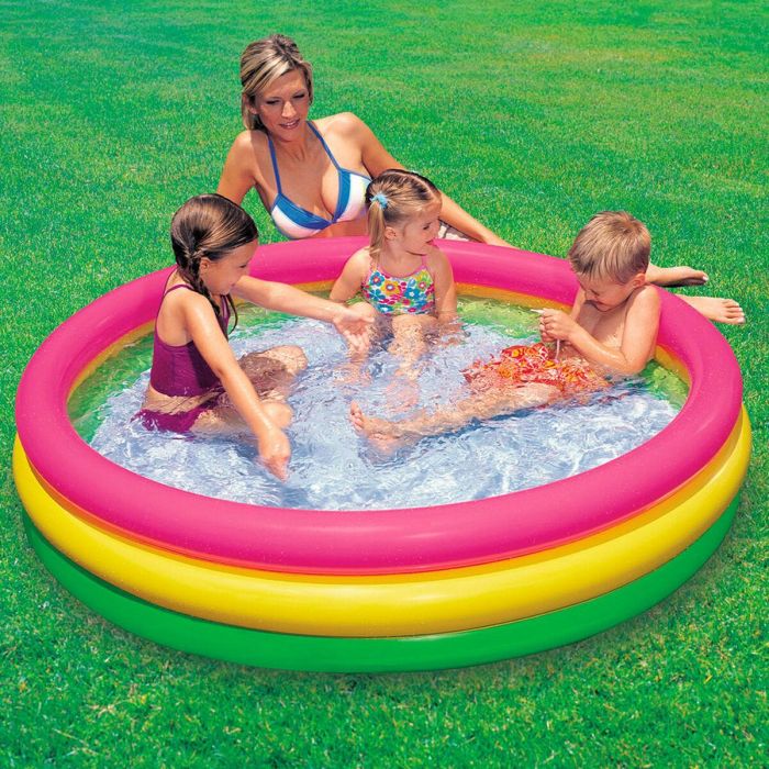 Piscina Hinchable para Niños Intex Sunset Aros 131 L 114 x 25 x 114 cm (6 Unidades) 2