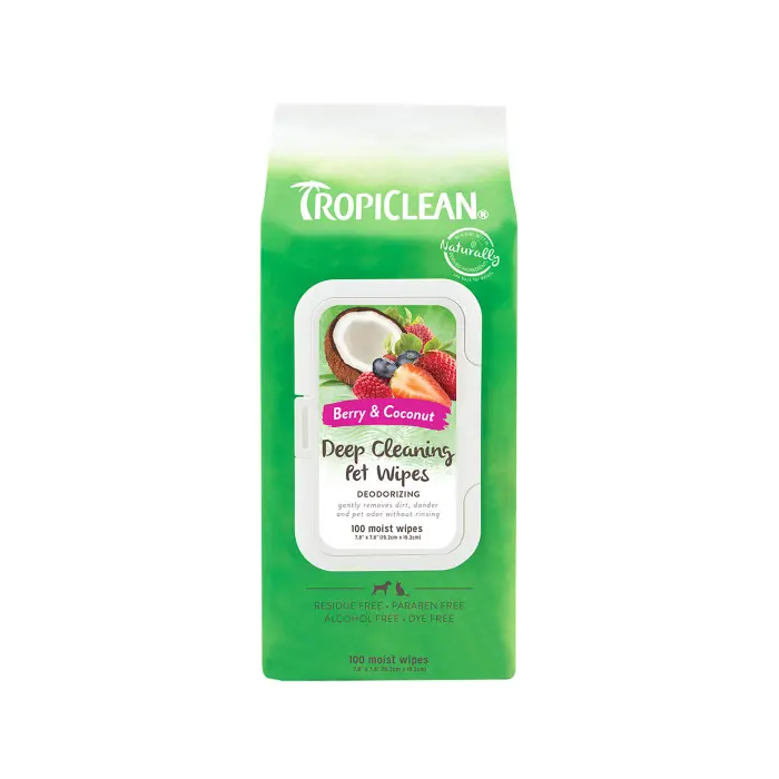 Tropiclean Toallitas Limpieza Profunda Frutos Rojos 100Ud