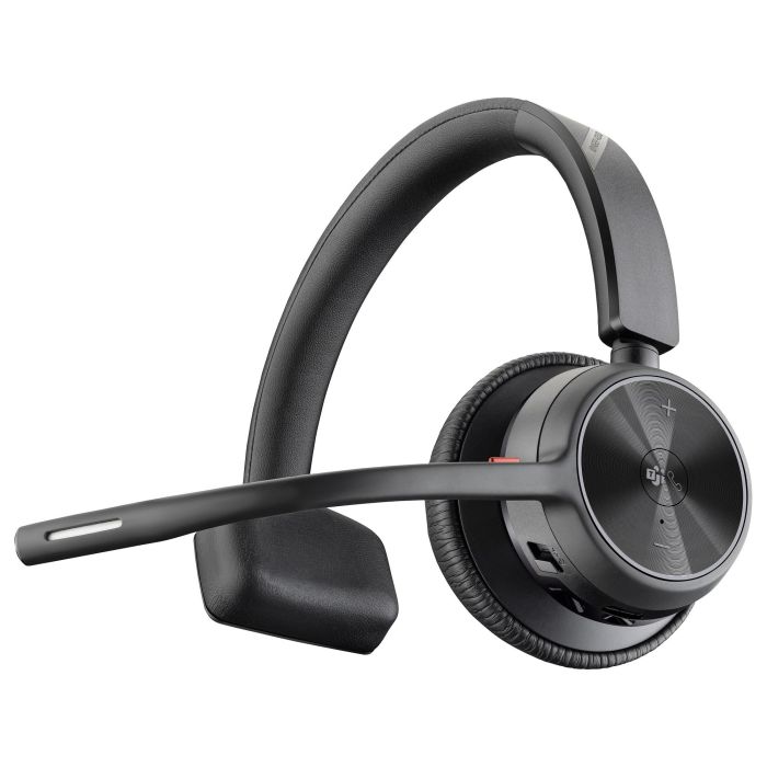 Poly Voyager 4310 Auriculares Inalámbricos para Microsoft Teams, con Micrófono, Bluetooth, Negro, Incluye Adaptador BT700 y Base de Carga 1