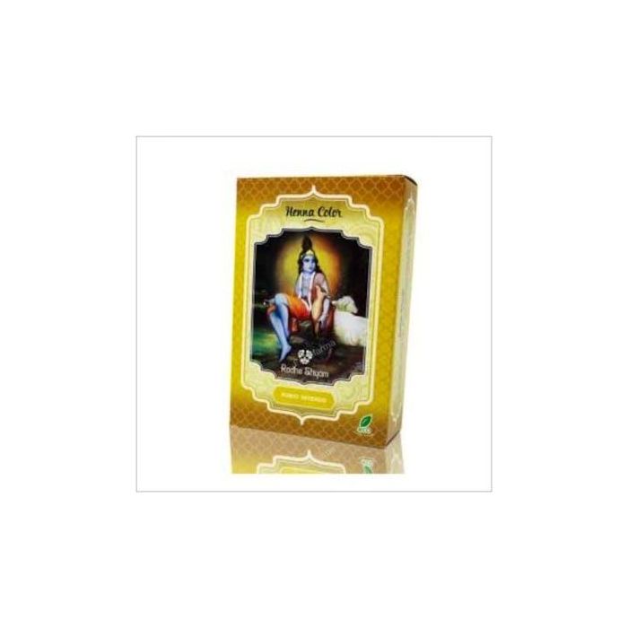 RADHE SHYAM Henna Polvo Rubio Intenso Tinte Natural para el Pelo a Base de Plantas 100g