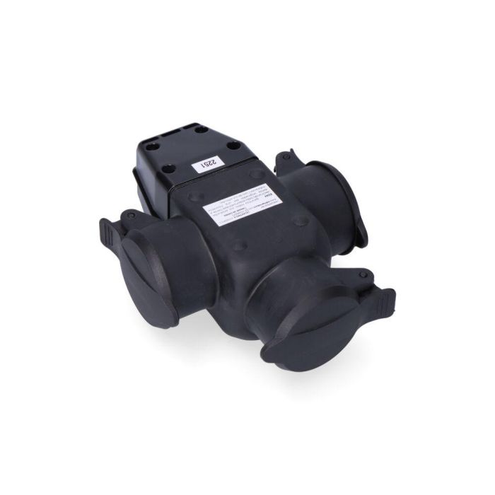 Edm Triple de goma aéreo T/TL 16A IP44, 3 tomas, negro, 3680W Edm Triple de goma aéreo T/TL 16A IP44, 3 tomas, negro, 3680W