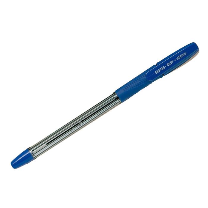 Boligrafo Pilot Bps-Gp Azul Sujecion De Caucho Tinta Base De Aceite Con Capuchon 12 unidades 1