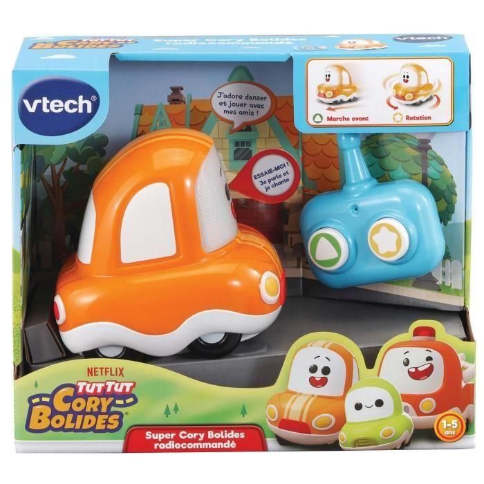 VTECH Tut Tut Cory Bolides - Super Cory Bolides Radiocontrolado, Coche de Carreras con Sonidos y Melodías, 14 cm 1