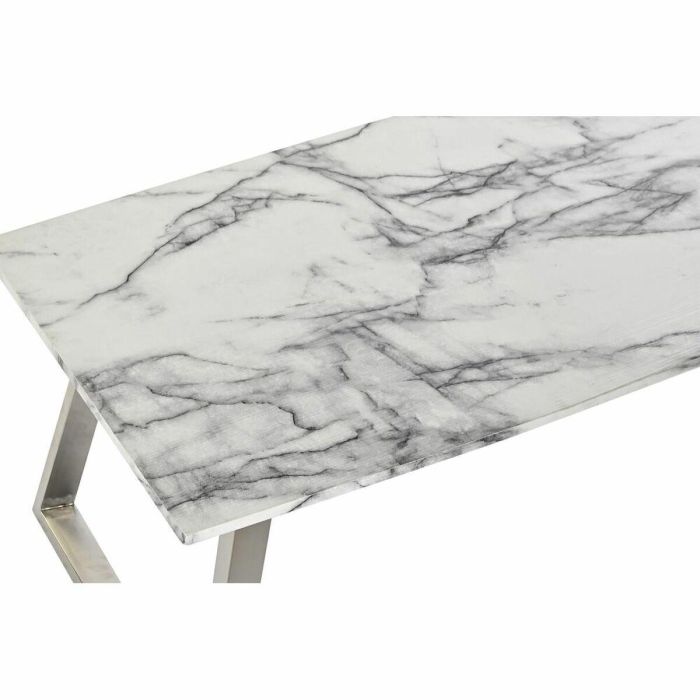 Mesa Centro Moderno DKD Home Decor Blanco Plateado 60 x 44 x 120 cm 1