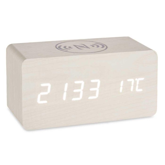 Reloj con Alarma, Cargador USB, Movimiento y Temperatura - Blanco Giftdecor 15x7.5x7 cm (12 Unidades) 1 Reloj con Alarma, Cargador USB, Movimiento y Temperatura - Blanco Giftdecor 15x7.5x7 cm (12 Unidades) 1