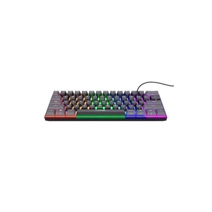 Trust Gaming Teclado Mecánico Gaming GXT 867 Acira 60% Compacto con Iluminación RGB para PC y Consolas 1