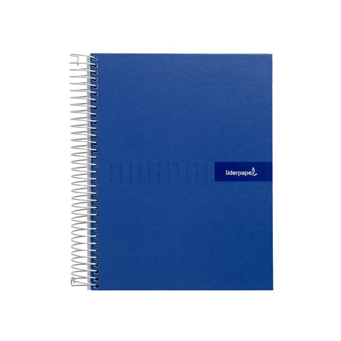 Cuaderno Espiral Liderpapel A4 Crafty Tapa Forrada 80H 90 gr Cuadro 4 mm Con Margen Color Azul Marino 5 unidades 3