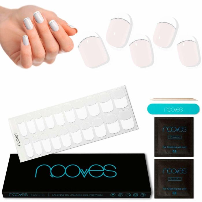 Nooves Láminas De Uñas De Gel Premium French #Luxe 1 Nooves Láminas De Uñas De Gel Premium French #Luxe 1
