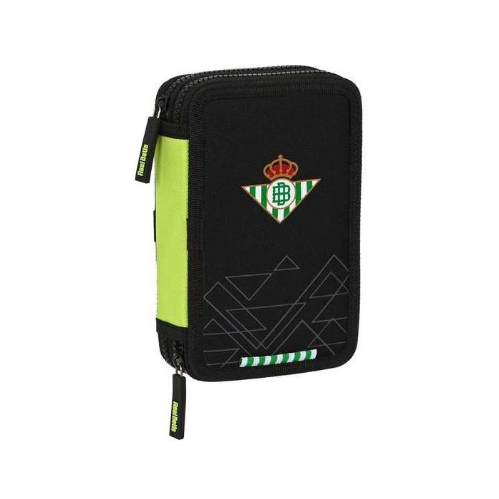 Plumier Doble Real Betis Balompié Negro Lima 12.5 x 19.5 x 4 cm (28 piezas)