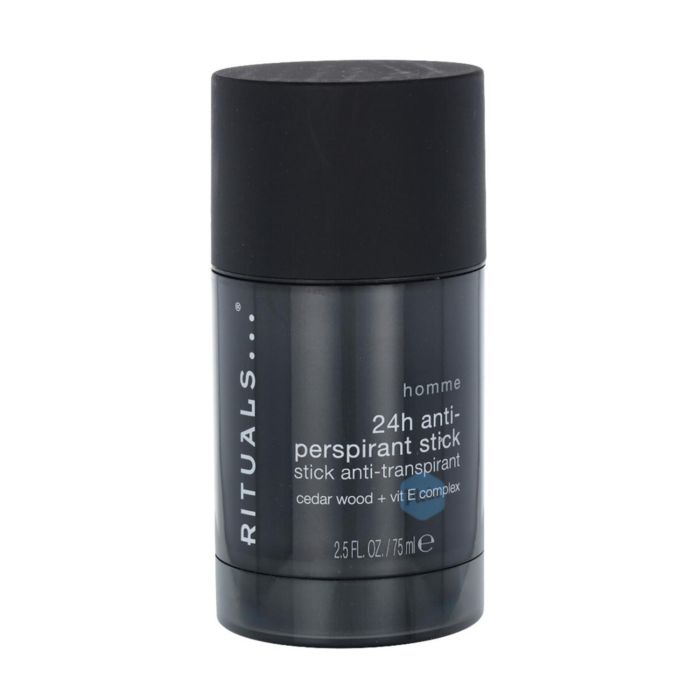 Rituals HOMME 24h Antitranspirante Refrescante en Barra para Hombre 75 ml - Protección Continua contra Sudor y Olores, No Mancha Ropa