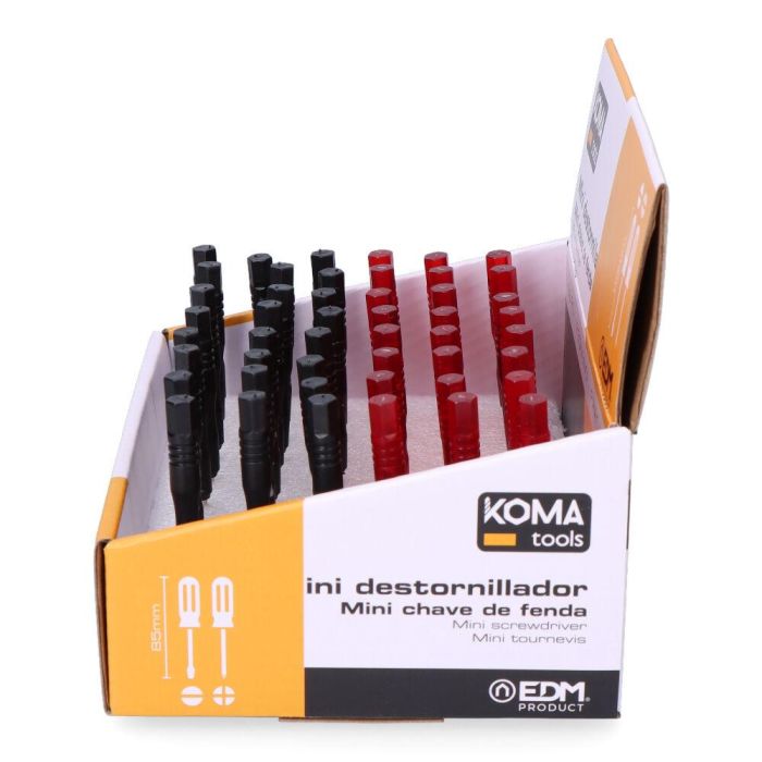 Koma Tools Mini Destornilladores 85 mm Expositor 48 Unidades Planos y Estrella 4 Koma Tools Mini Destornilladores 85 mm Expositor 48 Unidades Planos y Estrella 4
