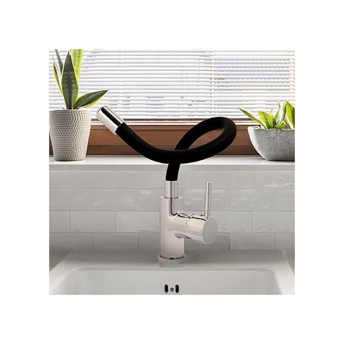 ROUSSEAU Grifo de cocina mezclador Køben - Sin ducha - Forma de memoria - Gris y negro 1 ROUSSEAU Grifo de cocina mezclador Køben - Sin ducha - Forma de memoria - Gris y negro 1