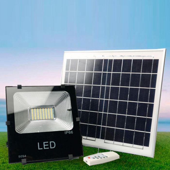 Foco Proyector LED 100W 10.000Lm 6000ºK Solar Sensor 100W + Control Remoto Panel 6V/25W 40.000H  [HO-626005-CW] 2