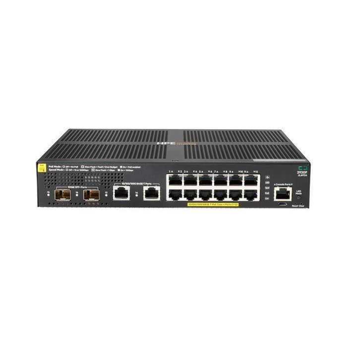 Hewlett Packard Enterprise 2930F Switch PoE+ 12G 2G/2SFP+ Layer 3 para Redes Móviles con VSF y ClearPass