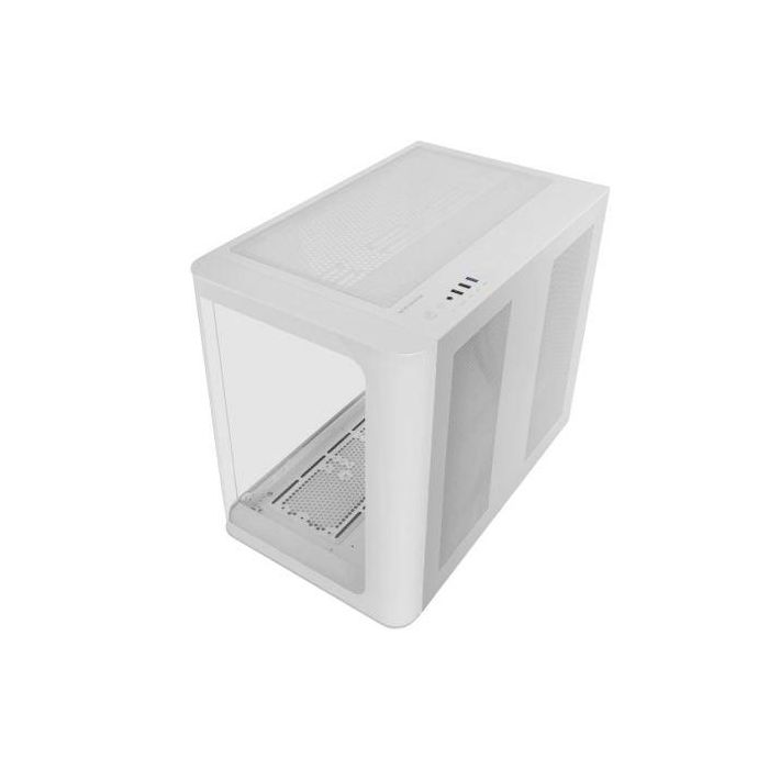 Mars Gaming MC-FUSION Caja Gaming Semitorre Blanca con Cristal Curvado, Doble Cámara, Refrig. Líquida 360mm (MCFUSIONW) 1