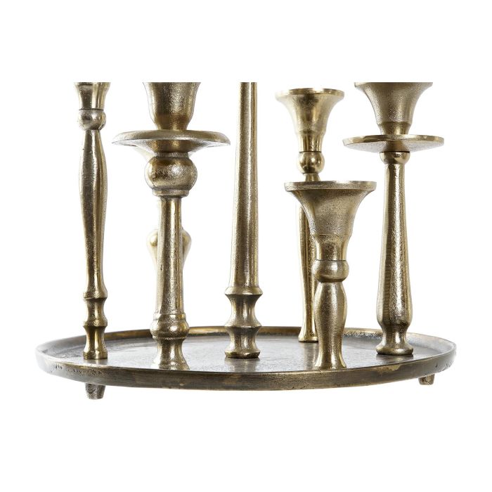 DKD Home Decor Candelabro Moderno Dorado Plateado Aluminio 29 x 30 x 29 cm (2 Unidades) 1