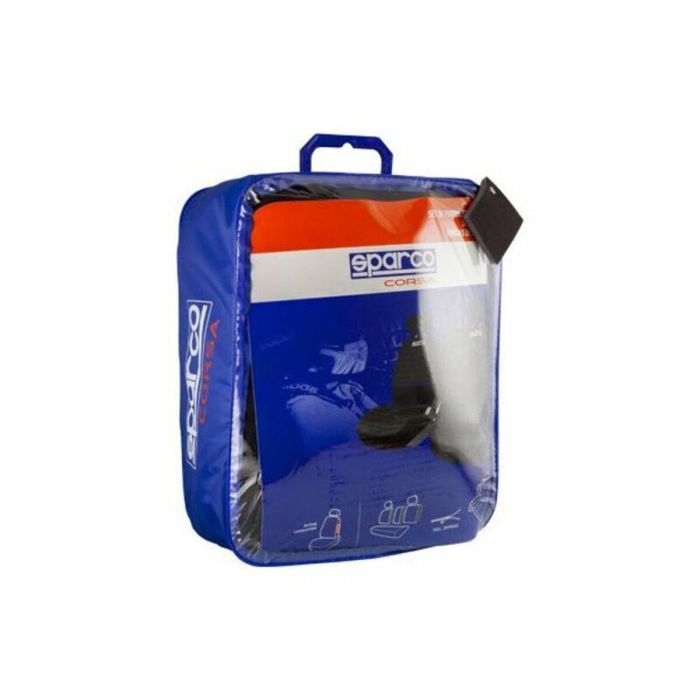 Abc SPC1042AZ Juego Completo Fundas Asiento Lazio Negras y Azules 11 Piezas Compatible Airbag Trasera Partida 1/3 2/3 Poliéster