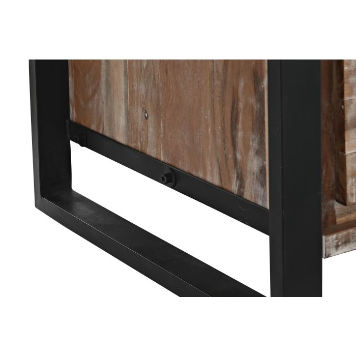 DKD Home Decor Mesa Centro Alpino Natural Negro Acacia Metal 110 x 60 x 40 cm 2