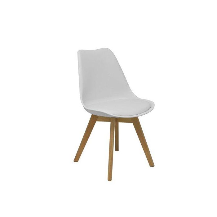 Silla Piqueras Y Crespo Don Rodrigo 20 Confidente Ergonomica Estructura Madera Haya Asiento Y Respaldo En Pvc Blanco Pack De 4 4 unidades