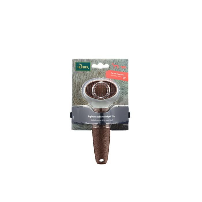 Hunter Cepillo Cardar Autolimpiable para Perros Talla S, Púas Acero Inoxidable. Elimina Pelo Muerto y Subpelo, Mango Ergonómico Marrón. 0 Hunter Cepillo Cardar Autolimpiable para Perros Talla S, Púas Acero Inoxidable. Elimina Pelo Muerto y Subpelo, Mango Ergonómico Marrón. 0