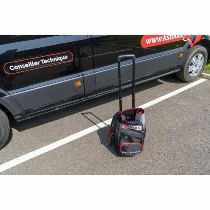 Ks Tools ROLLBAG Mochila con brazo telescópico, sistema de carro, correas, respaldo de espuma y tejido ultra resistente 4