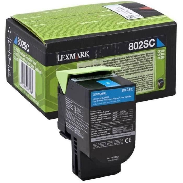 Lexmark Toner 802SC - 80C2SC0 - Cian - 2,000 páginas 1