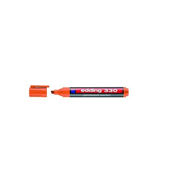 Marcador Permanente Edding 330 Biselado Naranja 10 unidades
