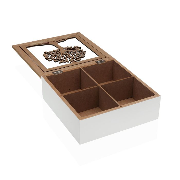 Caja de Té Árbol de la Vida Natura Versa, Madera MDF, 20x20x7 cm (2 Unidades) 1 Caja de Té Árbol de la Vida Natura Versa, Madera MDF, 20x20x7 cm (2 Unidades) 1